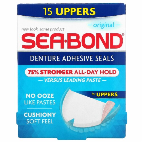 SeaBond Denture Adhesive Seals Original - 15 Uppers Perspective: front