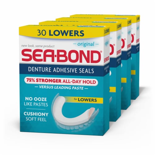 Sea-Bond® Original Denture Adhesive Seals for Lowers Perspective: front
