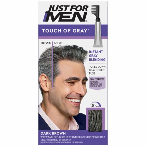Just for Men Touch of Gray T-45 Dark Brown Hair Color Kit Perspective: front
