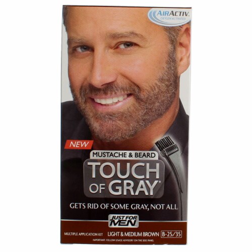 Just For Men® Touch of Gray B25/35 Light Brown-Gray Mustache & Beard Color Perspective: front