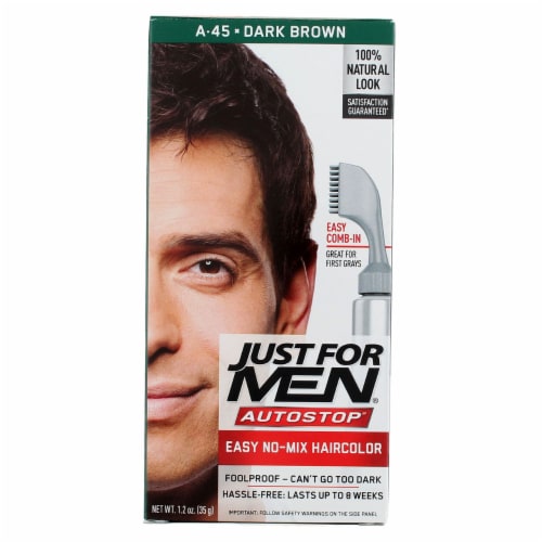 Just For Men AutoStop Comb-In A-45 Dark Brown No-Mix Hair Color Perspective: front