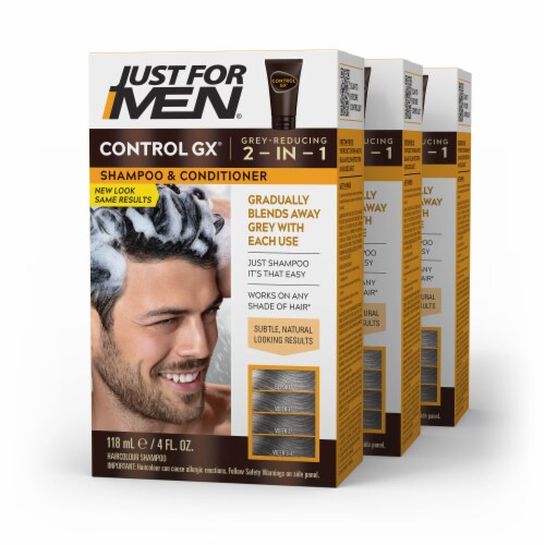 Just For Men ControlGX Grey Reducing 2 in 1 Shampoo and Conditioner Perspective: front