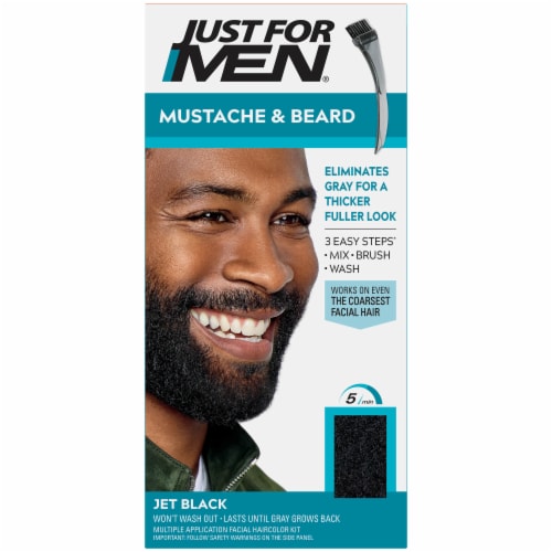 Just For Men Mustache & Beard M-55 Real Black Hair Color Perspective: front