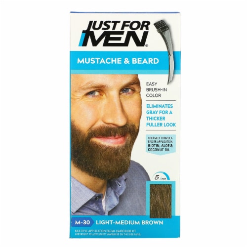 JUST FOR MEN Color Gel Mustache & Beard M-55 Real Black 1 Each (Pack of 2)