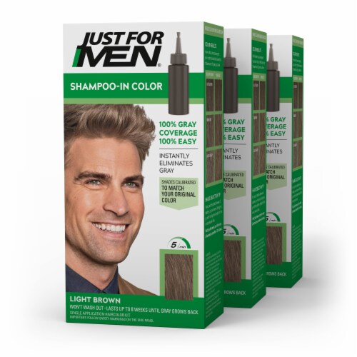 Just For Men® Light Brown Shampoo-In Color Men's Hair Color Perspective: front