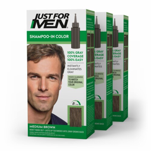 Just For Men® Medium Brown Shampoo-In Color Men's Hair Color Perspective: front