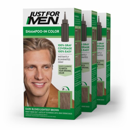 Just For Men Dark Blonde/ Lightest Brown H-15 Shampoo-In Color Perspective: front