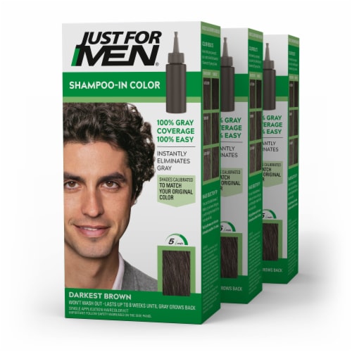 Just For Men® Darkest Brown Shampoo-In Color Men's Hair Color Perspective: front