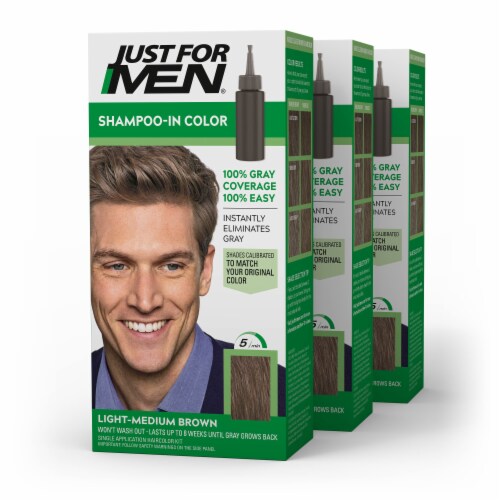 Just For Men Light-Medium Brown H-30 Shampoo-In Color Perspective: front