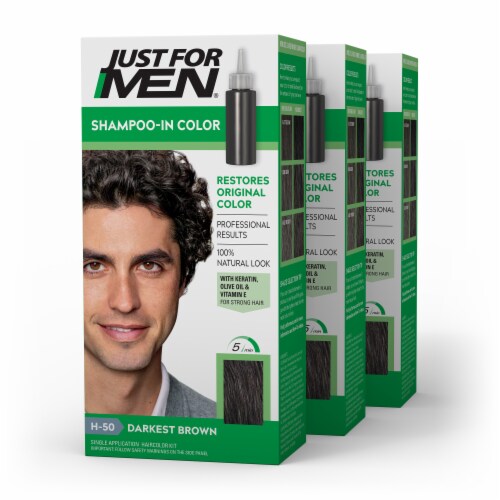 Just For Men Darkest Brown H-50 Shampoo-In Color Perspective: front