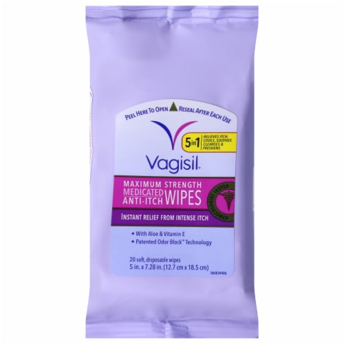 Vagisil Anti Itch Medicated Wipes Maximum Strength Count Count Frys Food Stores