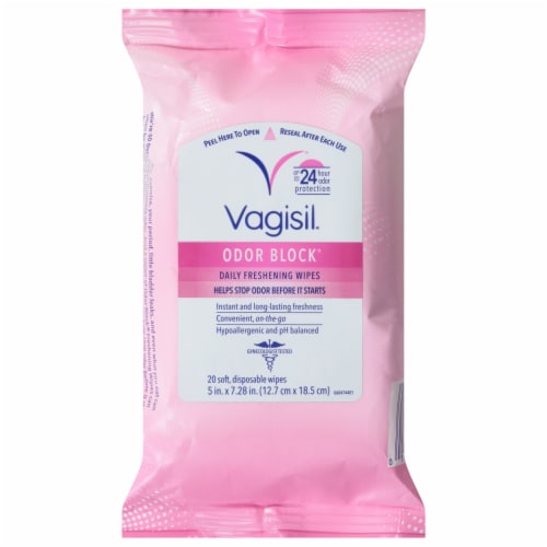 Vagisil® Odor Block® Daily Freshening Wipes Perspective: front
