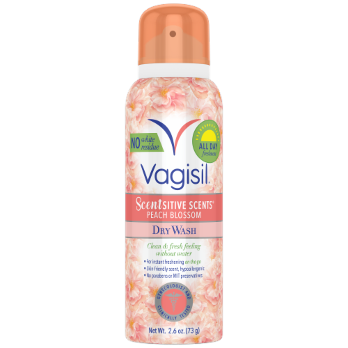 Vagisil Scentsitive Scents Peach Blossom Dry Wash Perspective: front