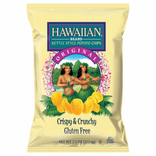 Hawaiian Original Crispy & Crunchy Gluten Free Kettle Style Potato Chips Perspective: front