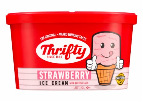 Thrifty Strawberry Ice Cream Tub Perspective: front