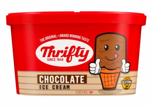 Thrifty Chocolate Ice Cream Tub Perspective: front