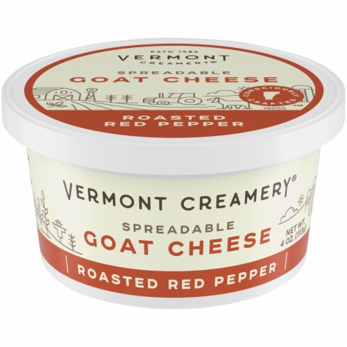 Vermont Creamery Roasted Red Pepper Spreadable Goat Cheese Perspective: front