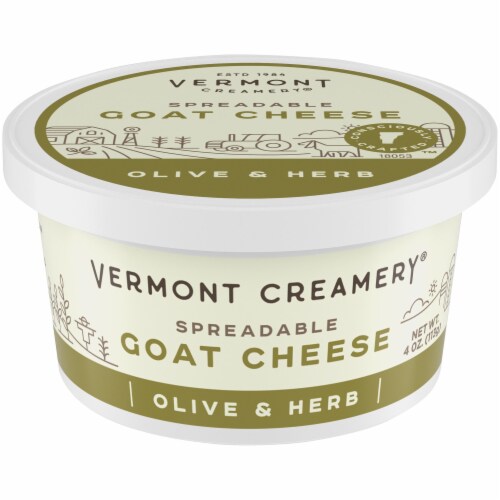 Vermont Creamery Olive & Herb Spreadable Goat Cheese Perspective: front
