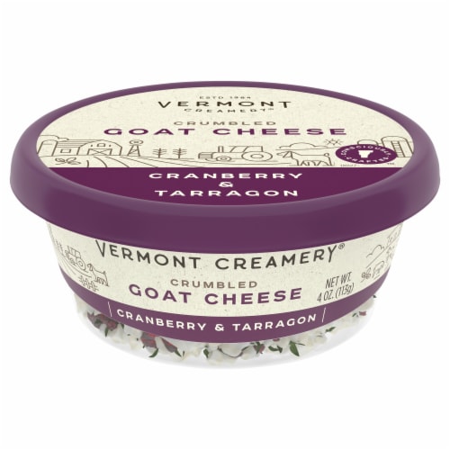 Vermont Creamery® Cranberry & Tarragon Crumbled Goat Cheese Perspective: front