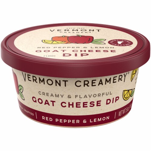 Vermont Creamery Red Pepper & Lemon Goat Cheese Dip Perspective: front