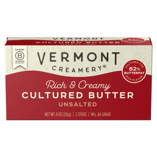 Vermont Creamery® Unsalted Cultured Butter Sticks Perspective: front