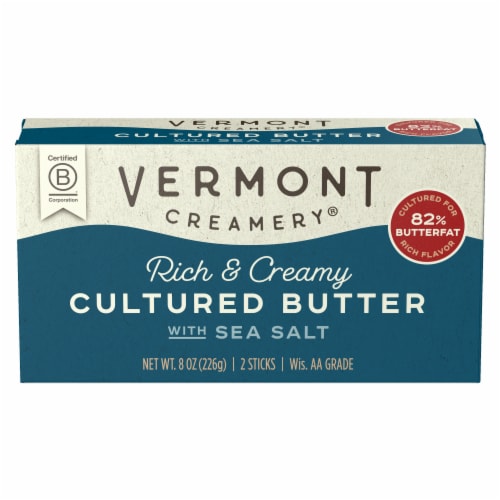 Vermont Creamery® Sea Salt Cultured Butter Sticks Perspective: front