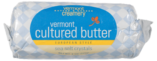 Vermont Creamery Cultured Butter With Sea Salt Crystals Perspective: front