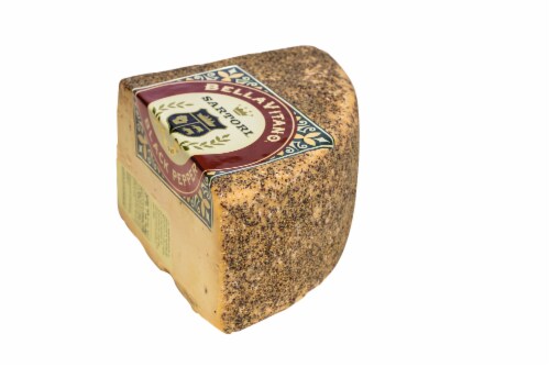 BellaVitano® Sartori® Black Pepper Quarter Cheese Wheel Perspective: front