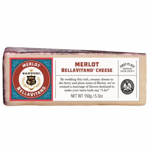 Sartori® BellaVitano® Merlot Cheese Perspective: front