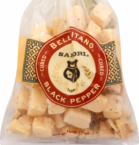 Sartori Black Pepper BellaVitano Cheese Cubes Perspective: front