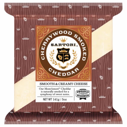 Sartori® Cherrywood Smoked MontAmoré® Cheddar Cheese Perspective: front