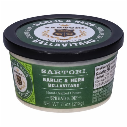 Sartori® Garlic & Herb BellaVitano® Cheese Spread & Dip Perspective: front