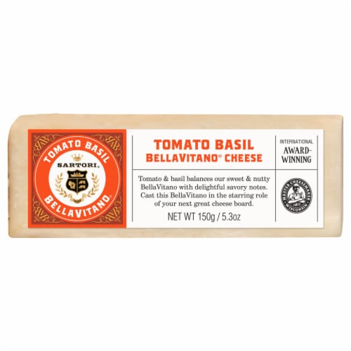 Sartori® Tomato Basil BellaVitano® Cheese Wedge Perspective: front
