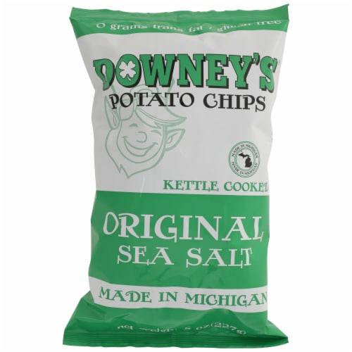 Downey's Original Sea Salt Kettle Cooked Potato Chips Perspective: front