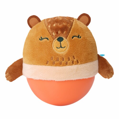 Manhattan Toy Wobbly Bobbly Bear Weighted, Soft Silicone Wobble Ball Perspective: front