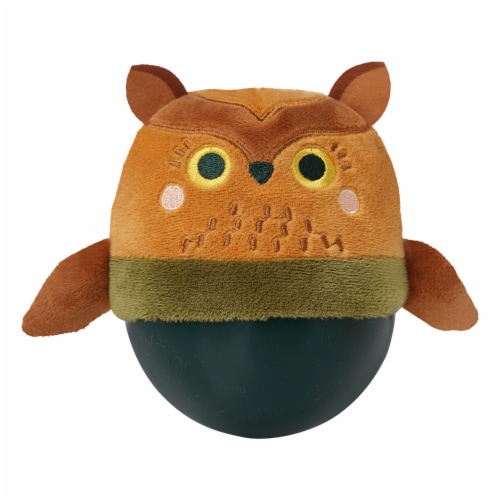 Manhattan Toy Wobbly Bobbly Owl Weighted, Soft Silicone Wobble Ball Perspective: front