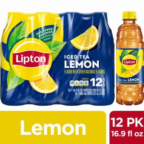 Lipton Iced Tea - Lemon Flavor - 16.9 oz Bottles - 12 Pack