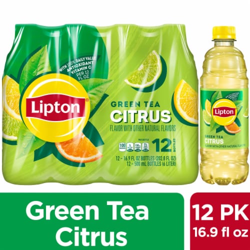 Lipton® Citrus Green Iced Tea Multipack Bottles Perspective: front