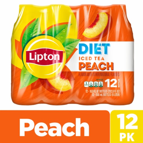 Lipton® Diet Peach Iced Tea Multipack Bottles Perspective: front