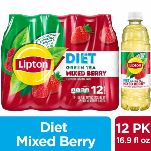 Lipton Green Tea, Diet, Citrus Flavor - 12 pack, 16.9 fl oz bottles