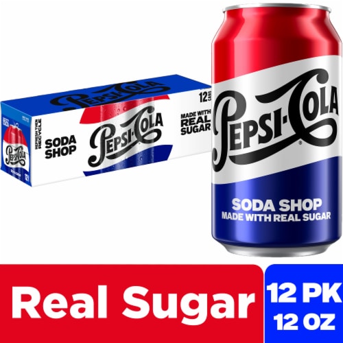 Pepsi Cola® Real Sugar Soda Can Perspective: front