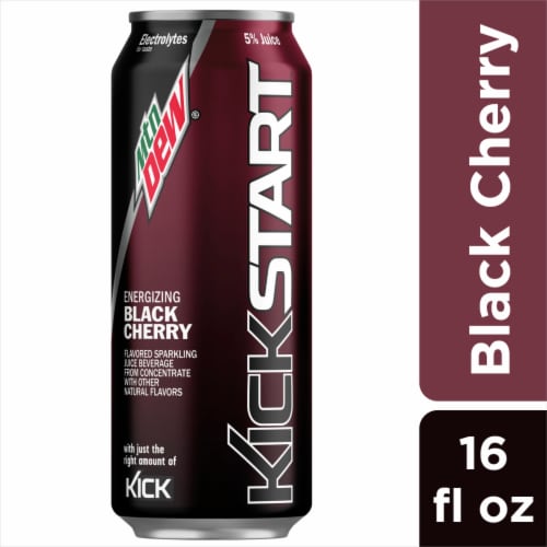 Mountain Dew® Kickstart Black Cherry Energy Drink Can Perspective: front