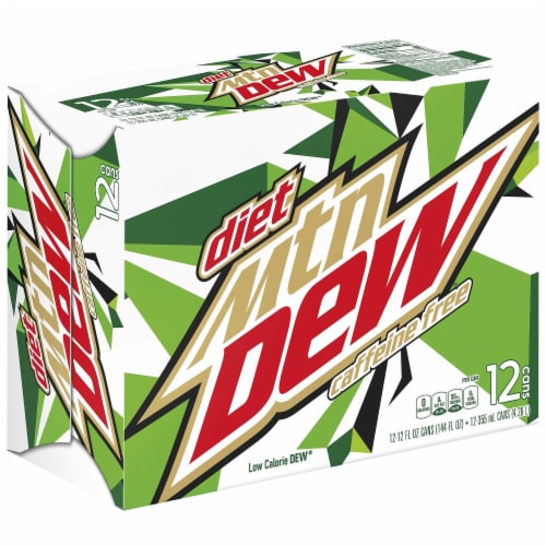 Diet Mountain Dew Caffeine Free Soda Perspective: front