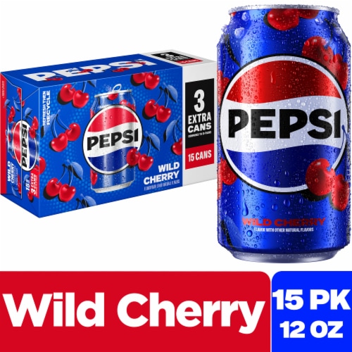 Pepsi Cola® Wild Cherry Soda Cans Perspective: front