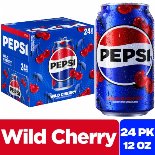 Pepsi Cola® Wild Cherry Soda Cans Perspective: front