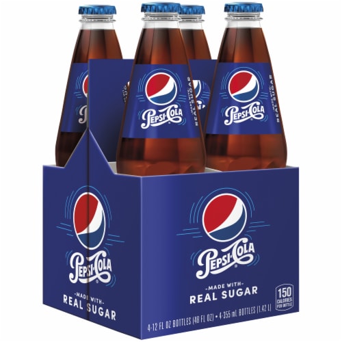 Pepsi Cola Soda Bottles, 4 bottles / 12 fl oz - Kroger