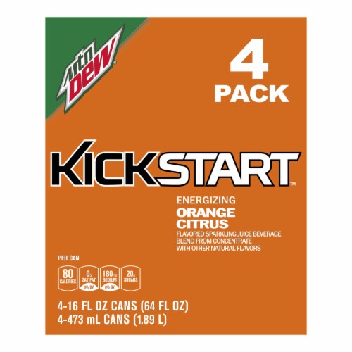 Mountain Dew Kickstart Orange Citrus Soda Perspective: front