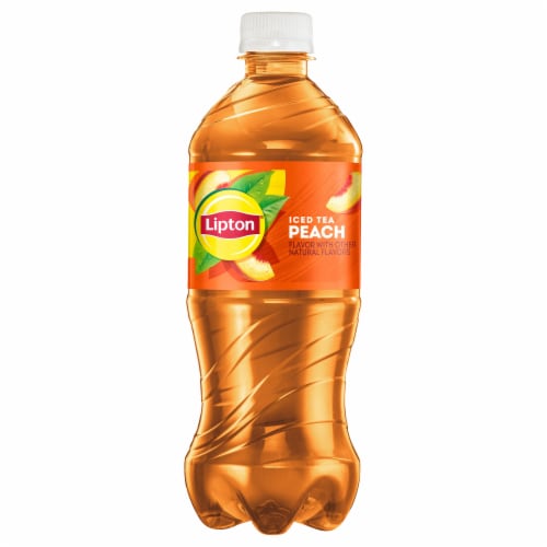 Lipton Peach Iced Tea Bottle Perspective: front