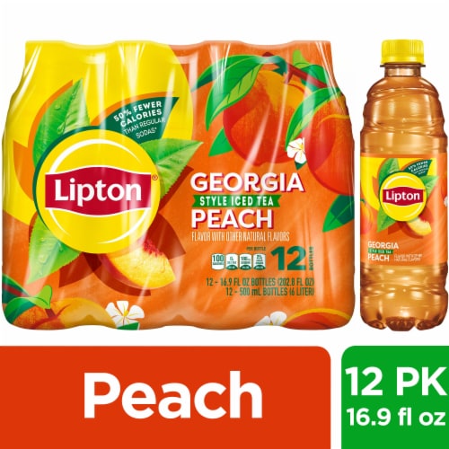 Lipton® Peach Iced Tea Multipack Bottles Perspective: front
