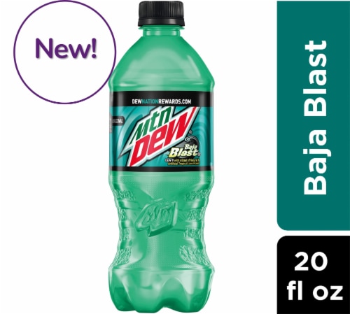 Mountain Dew® Baja Blast Soda Bottle Perspective: front